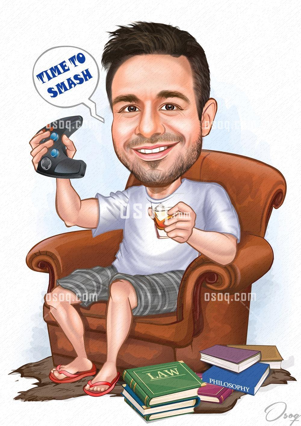 Male cartoon portrait 08
