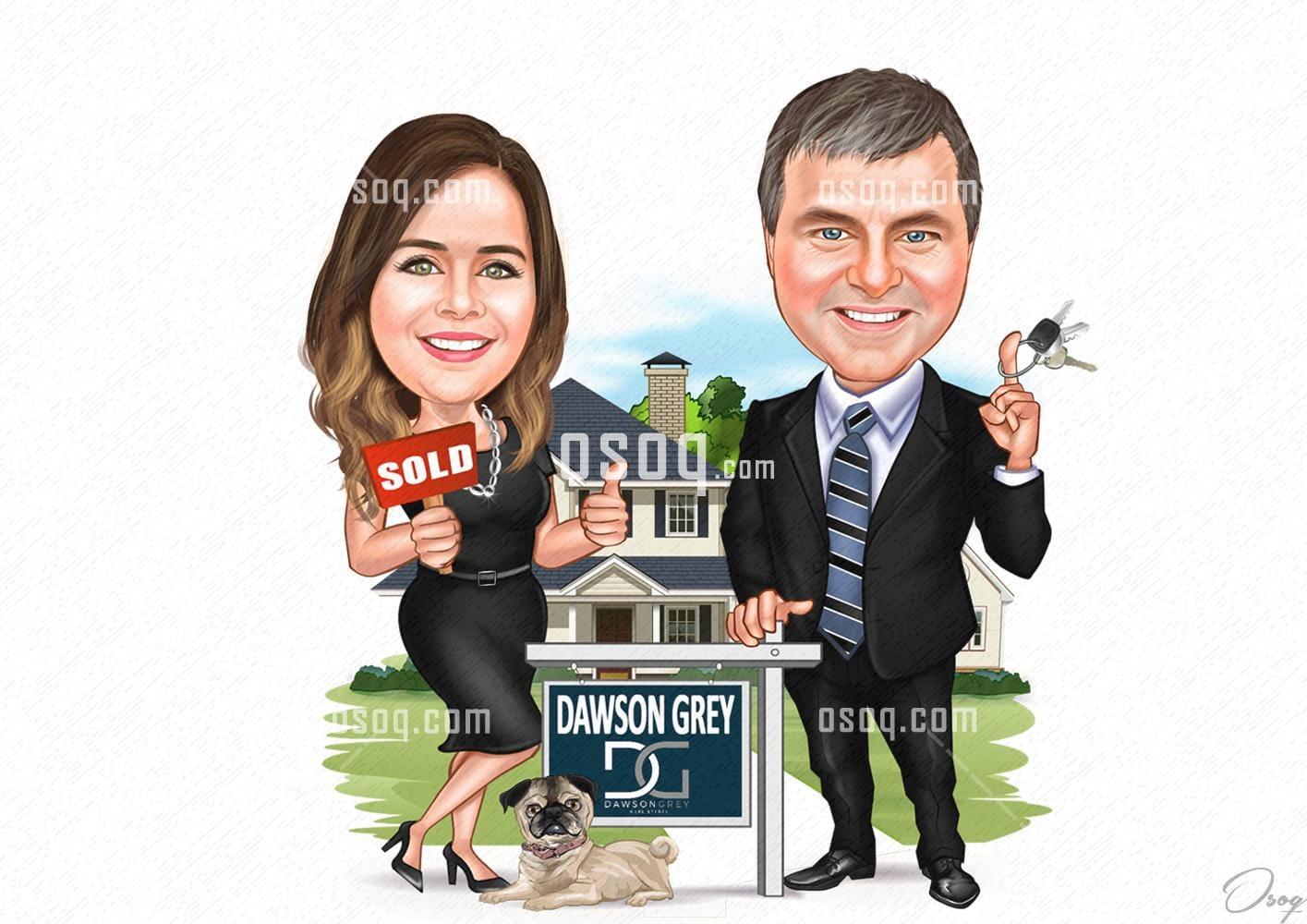 Real estate cartoon caricature 06