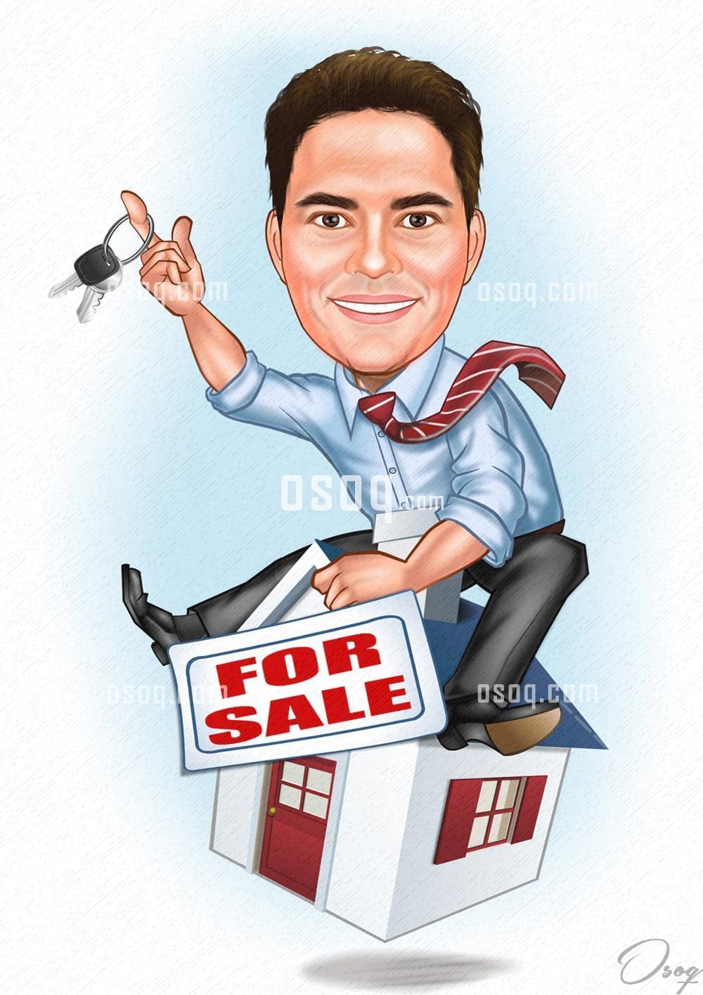 Real estate cartoon caricature 08