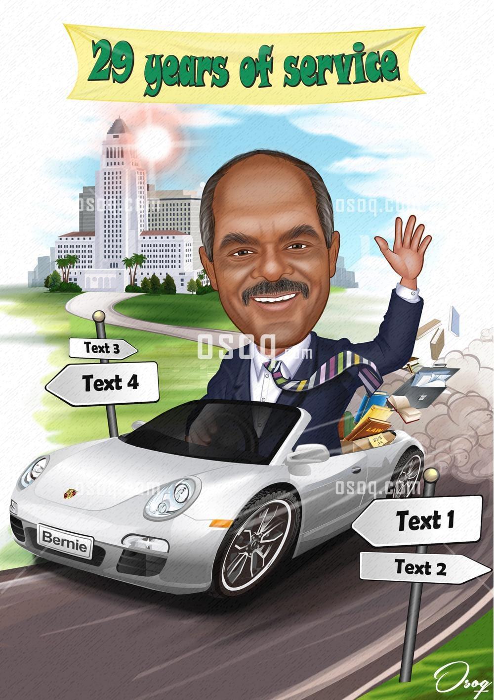 Retirement cartoon caricature 01