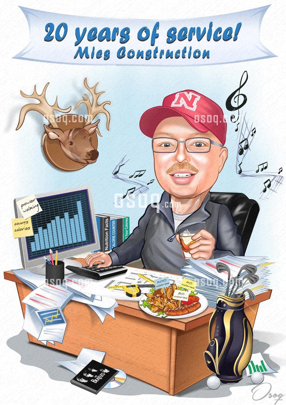 Retirement cartoon caricature 02