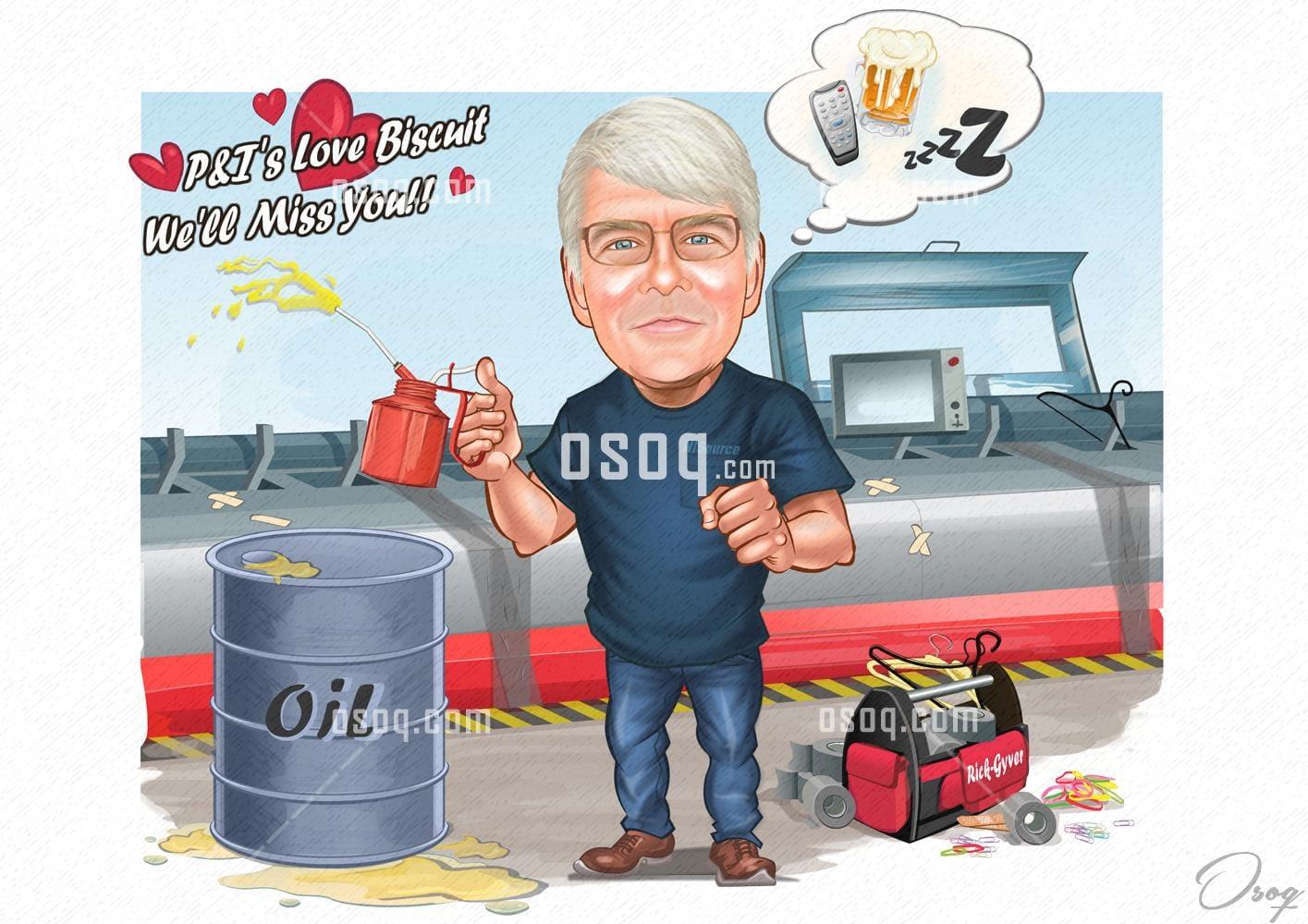 Retirement cartoon caricature 05