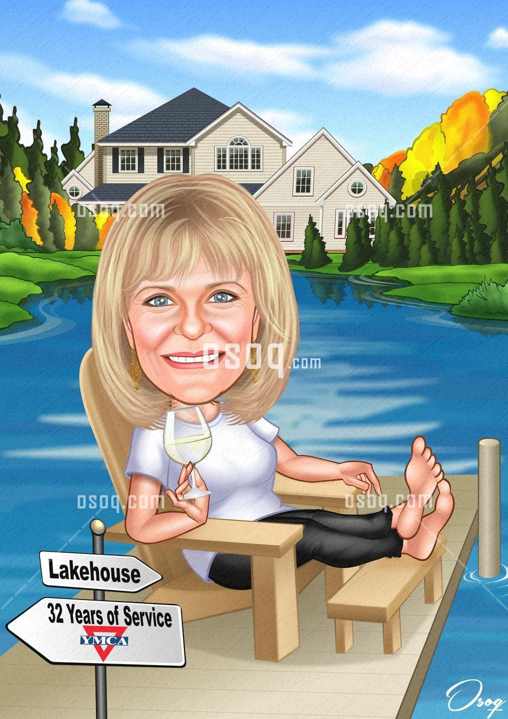 Retirement cartoon caricature 06