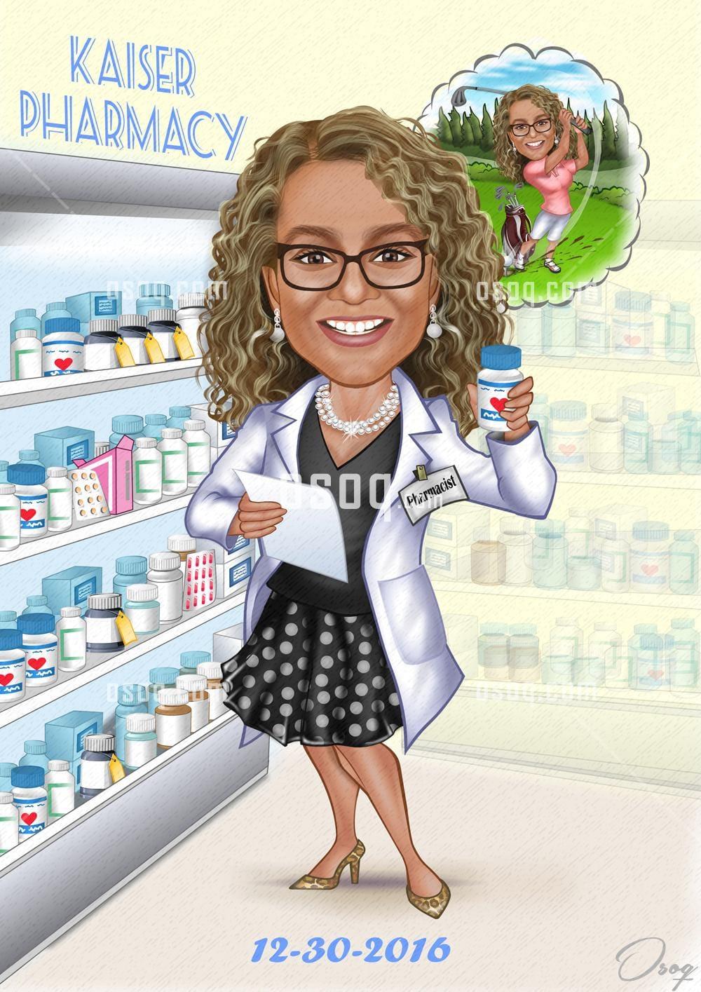 Retirement cartoon caricature 07