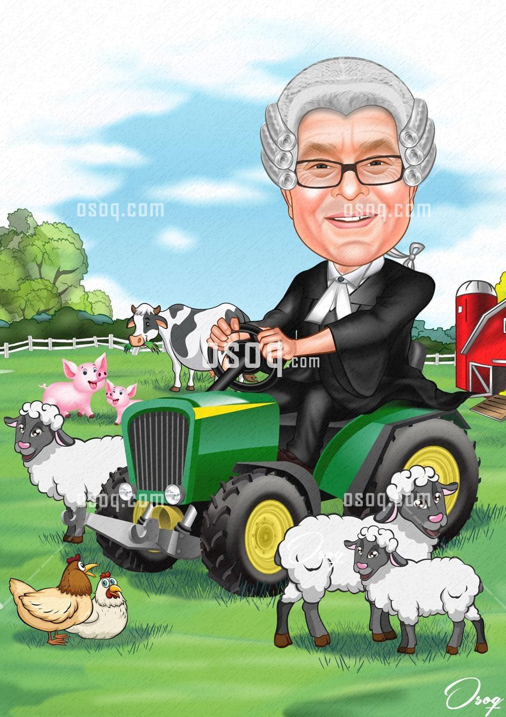 Retirement cartoon caricature 08