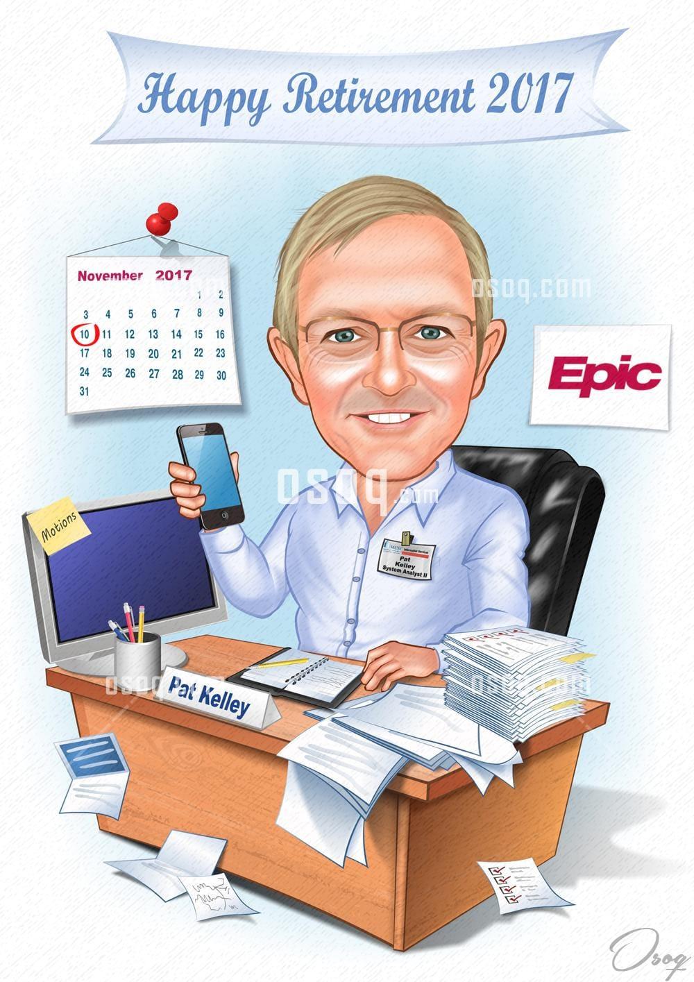 Retirement cartoon caricature 11