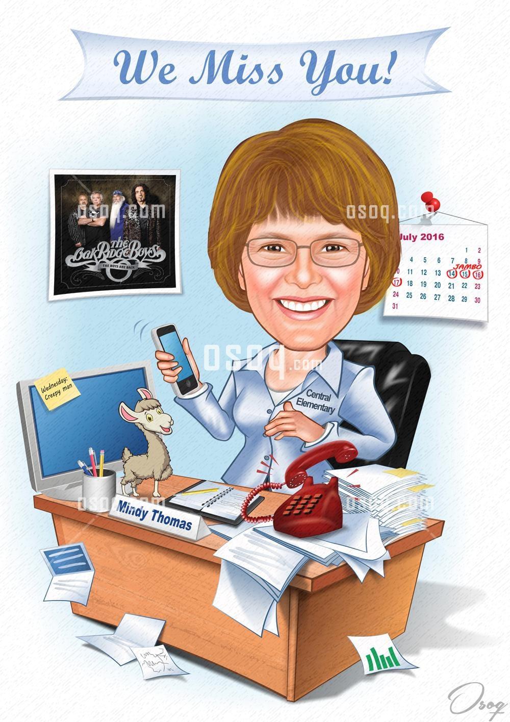 Retirement cartoon caricature 12