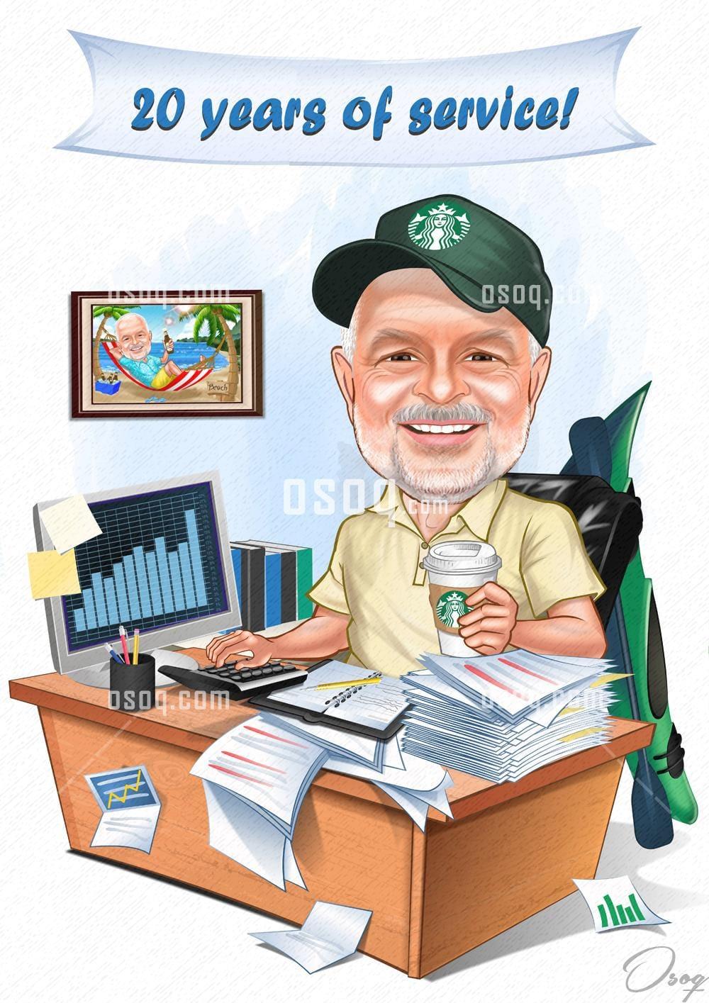 Retirement cartoon caricature 13