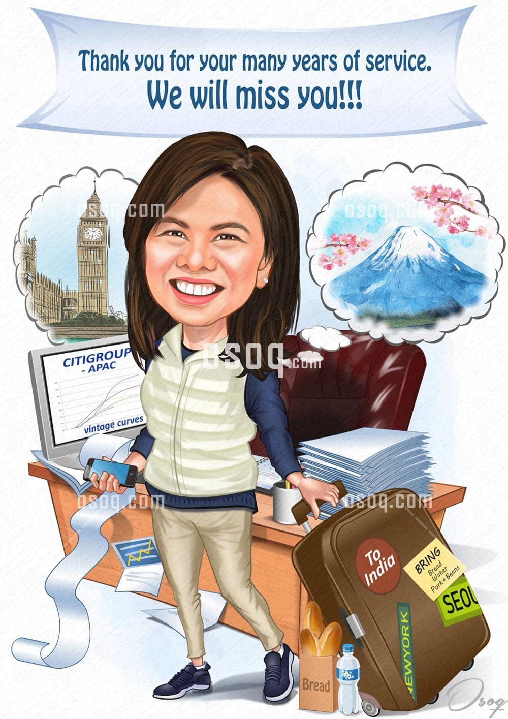 Retirement cartoon caricature 14