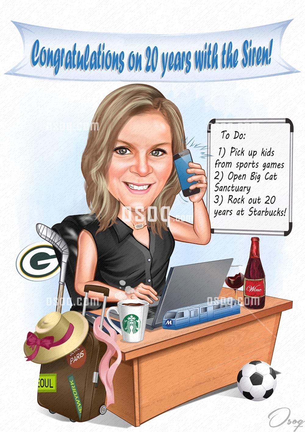 Retirement cartoon caricature 15