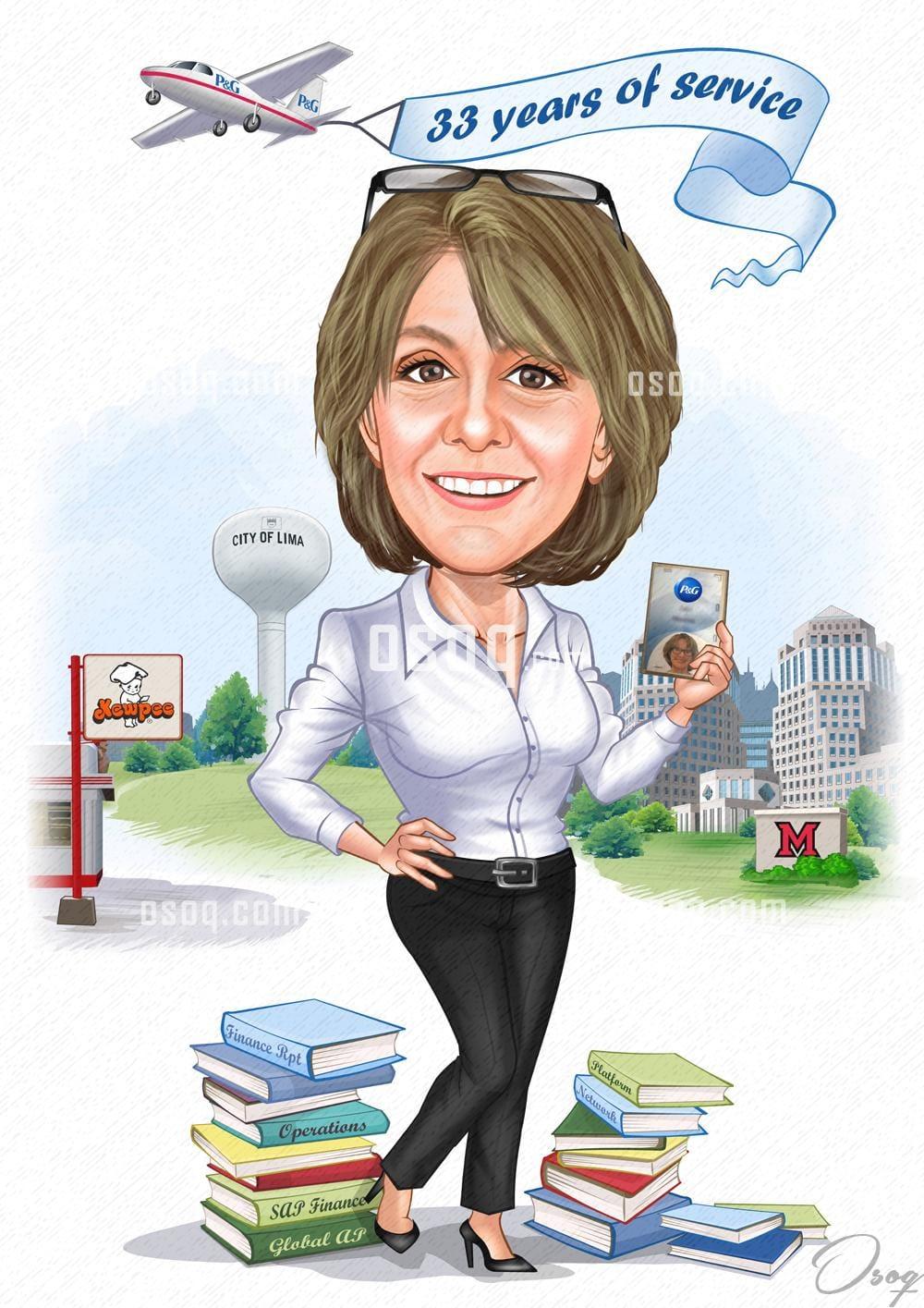 Retirement cartoon caricature 16