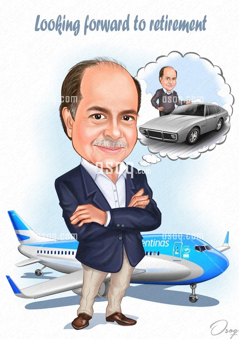 Retirement cartoon caricature 17