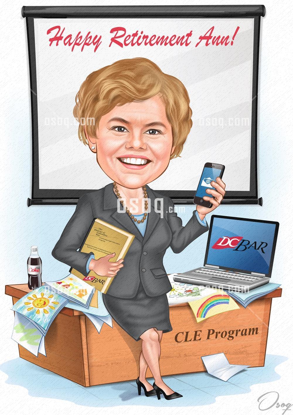 Retirement cartoon caricature 20