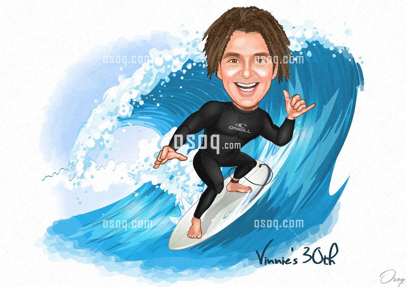 Sports cartoon portrait 01