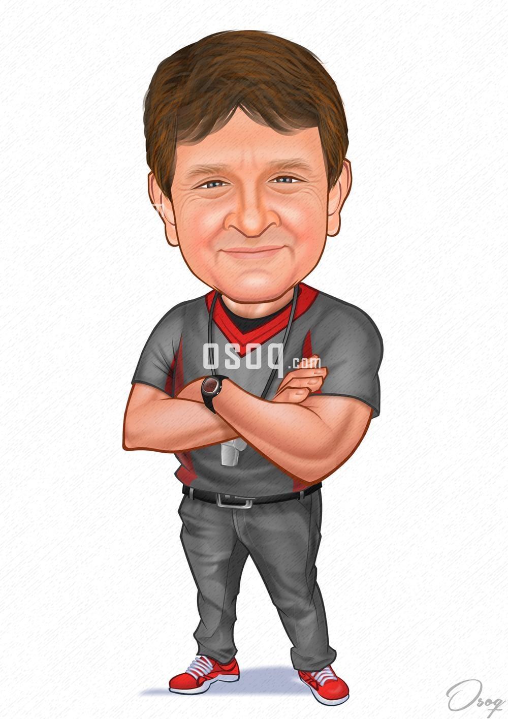 Sports cartoon portrait 02
