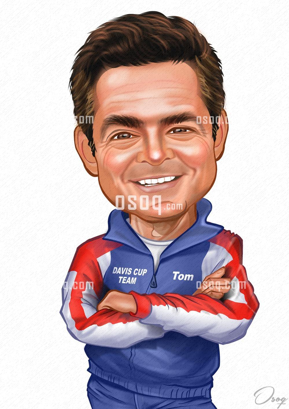 Sports cartoon portrait 04