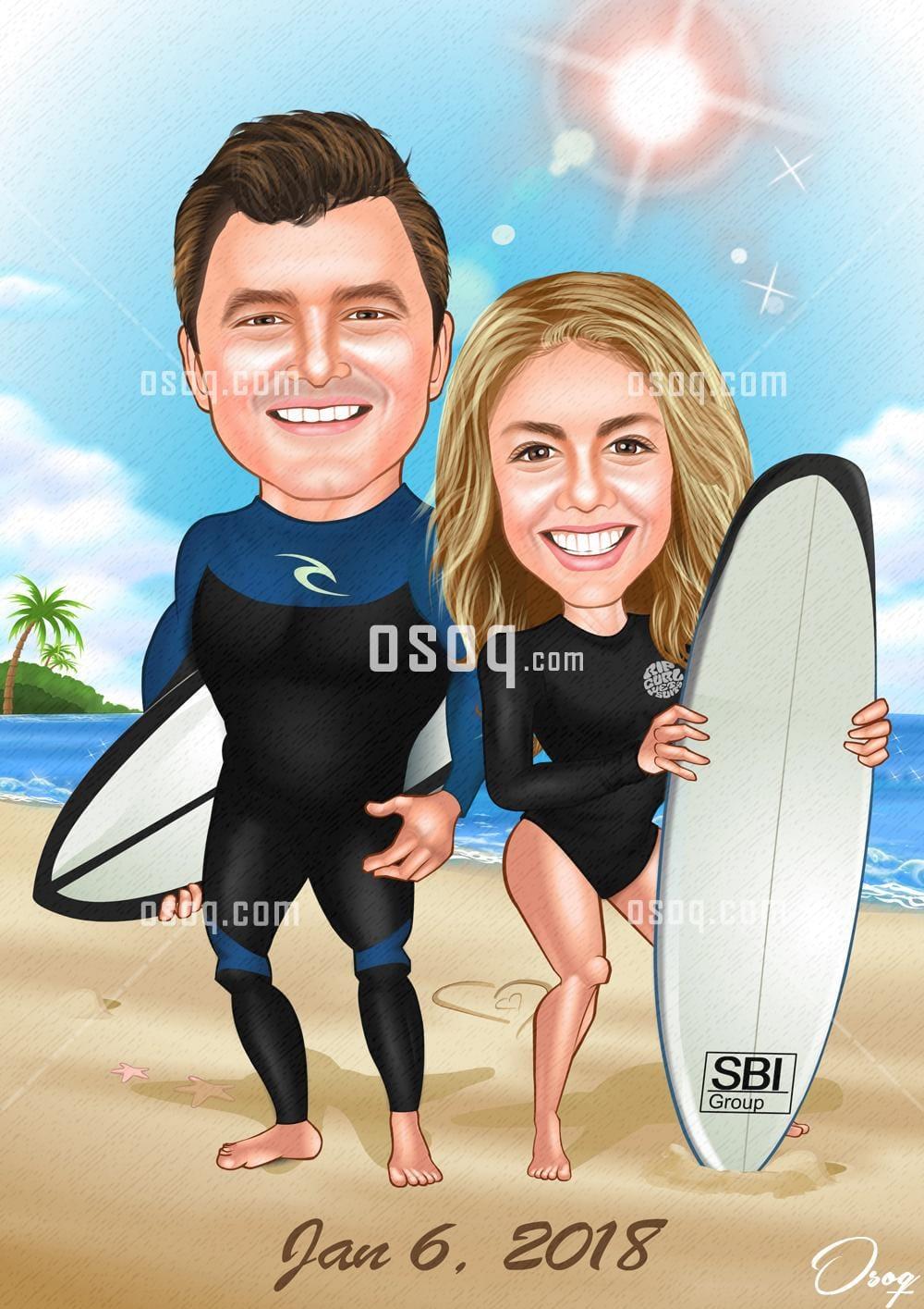 Sports cartoon portrait 06
