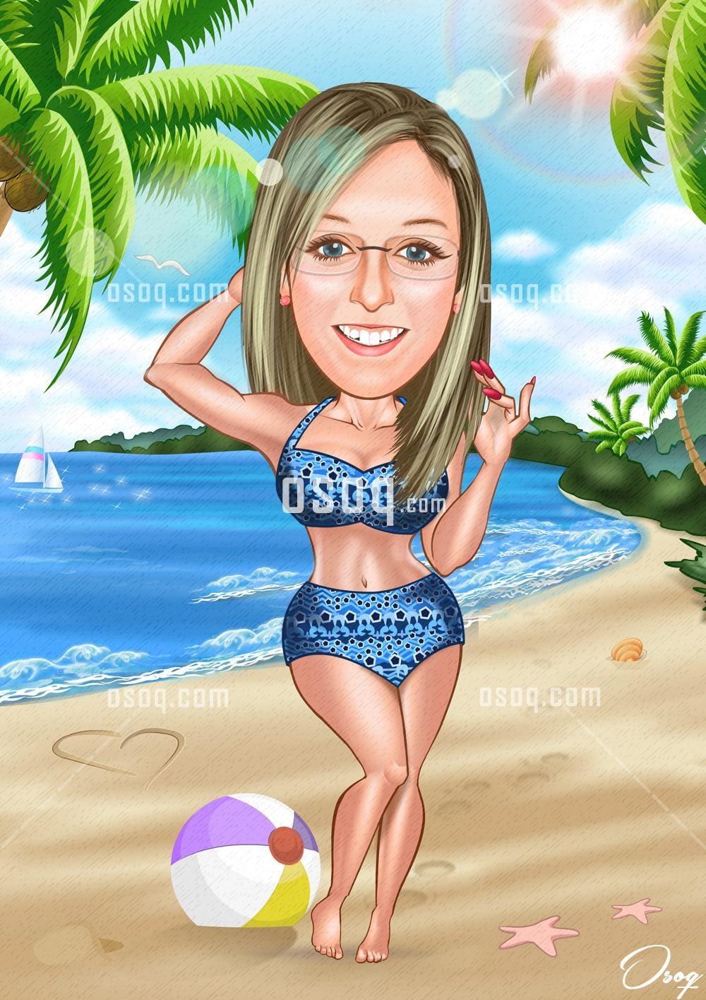 Sports cartoon portrait 07
