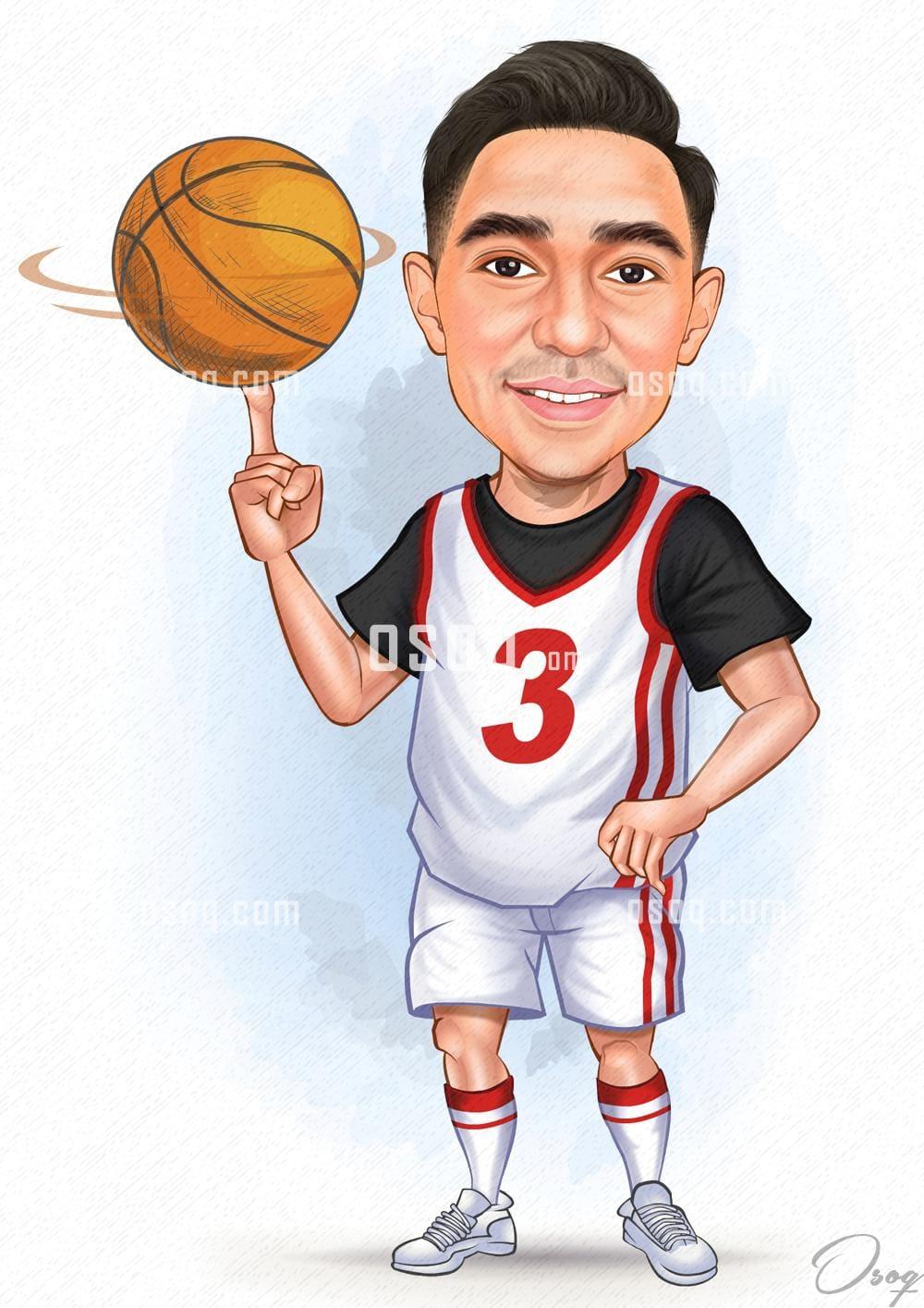 Sports cartoon portrait 09