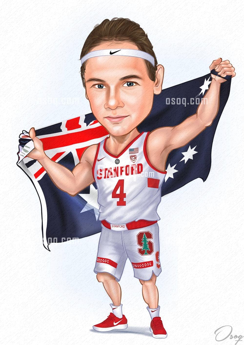 Sports cartoon portrait 13