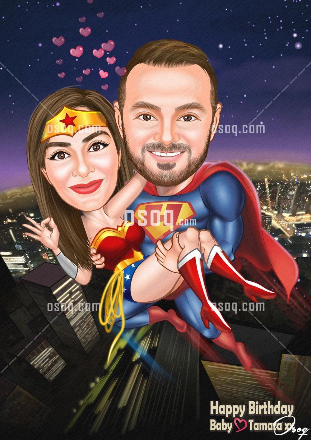 Superheroes cartoon portrait 15