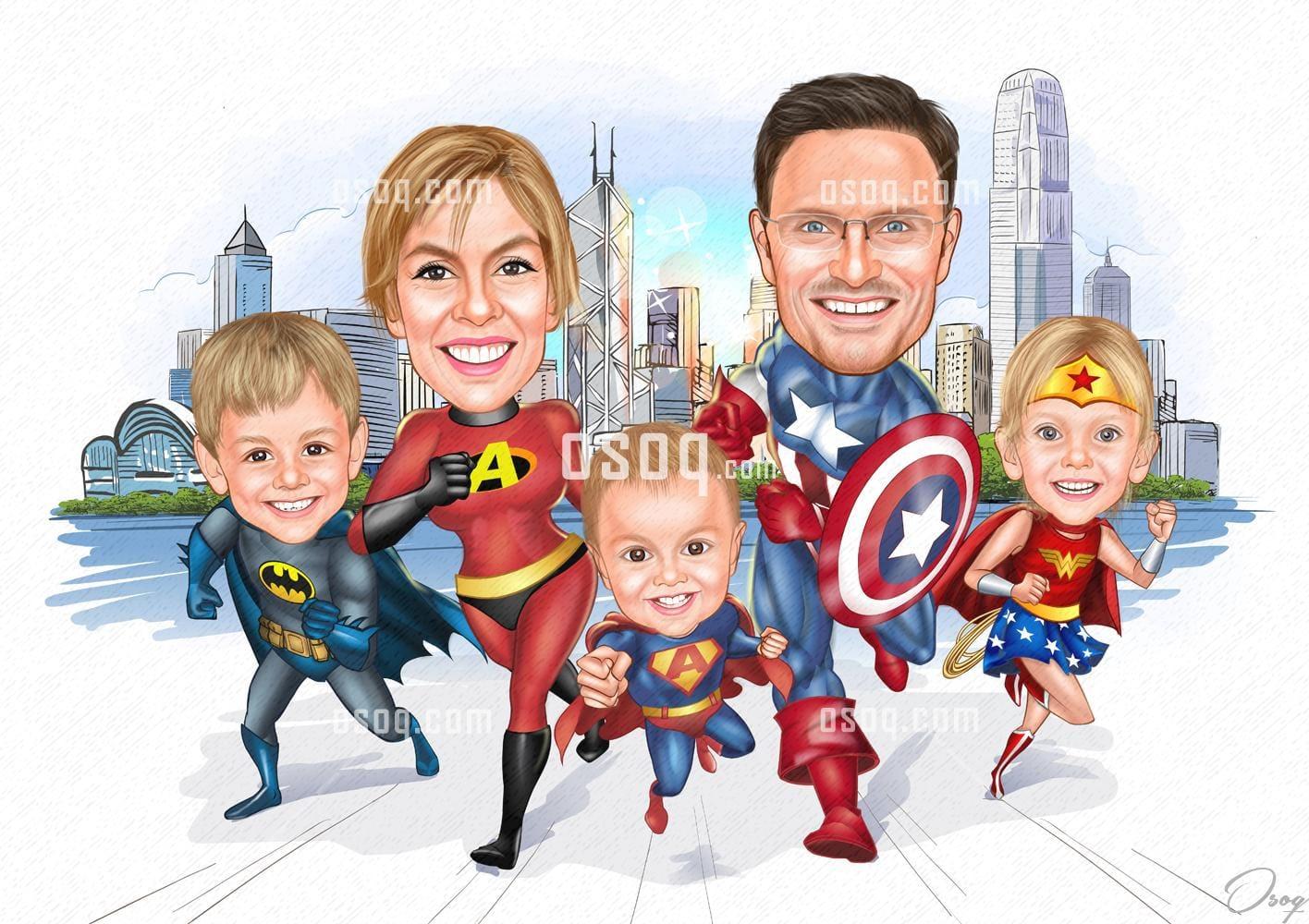 Superheroes cartoon portrait 17