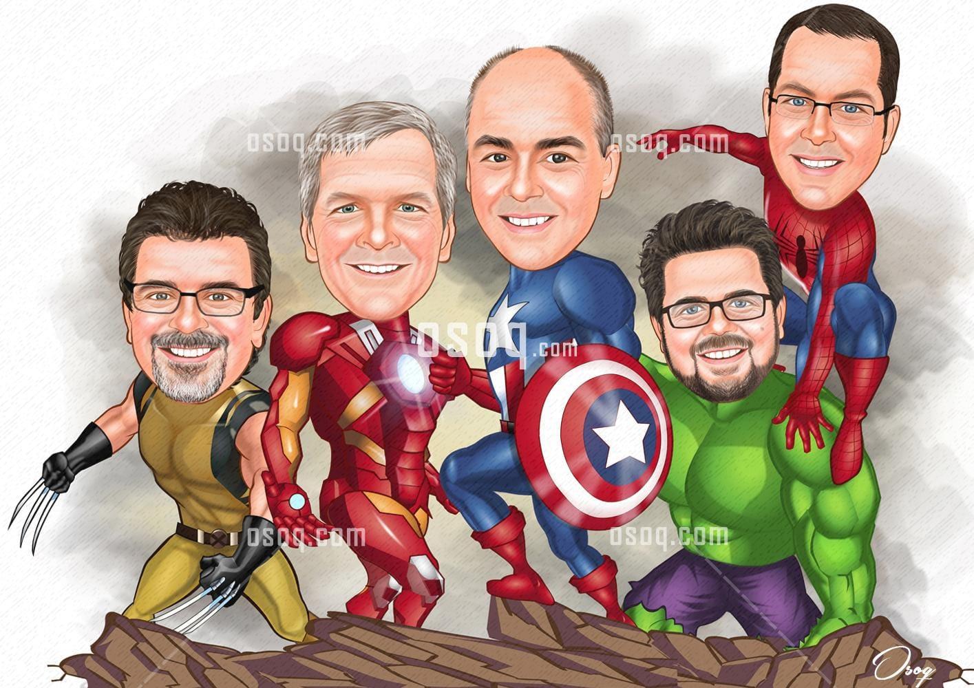 Superheroes cartoon portrait 19