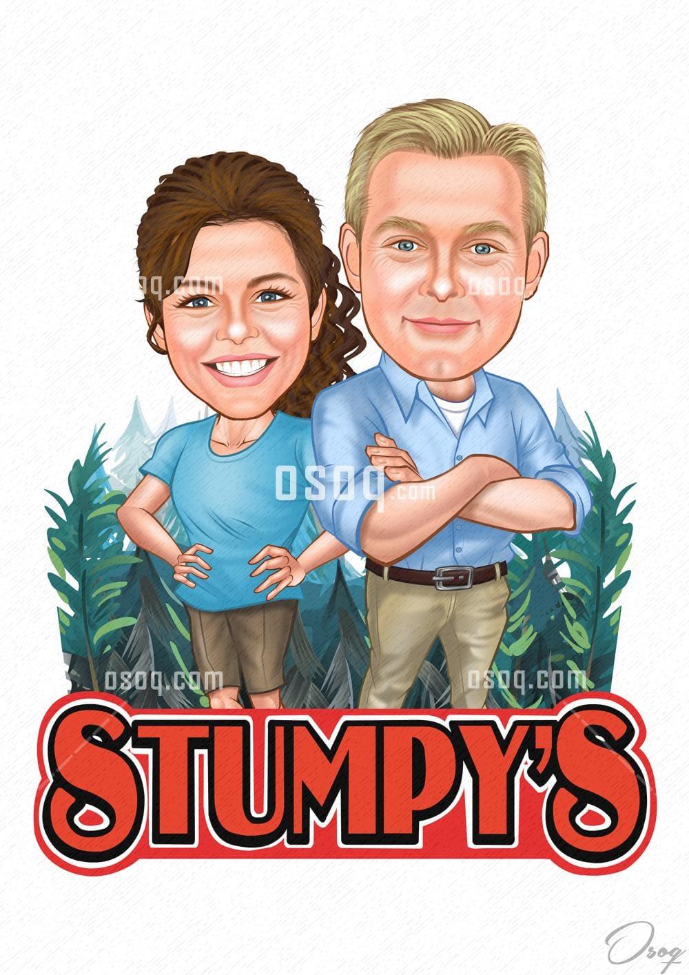 Team logo cartoon caricature 12
