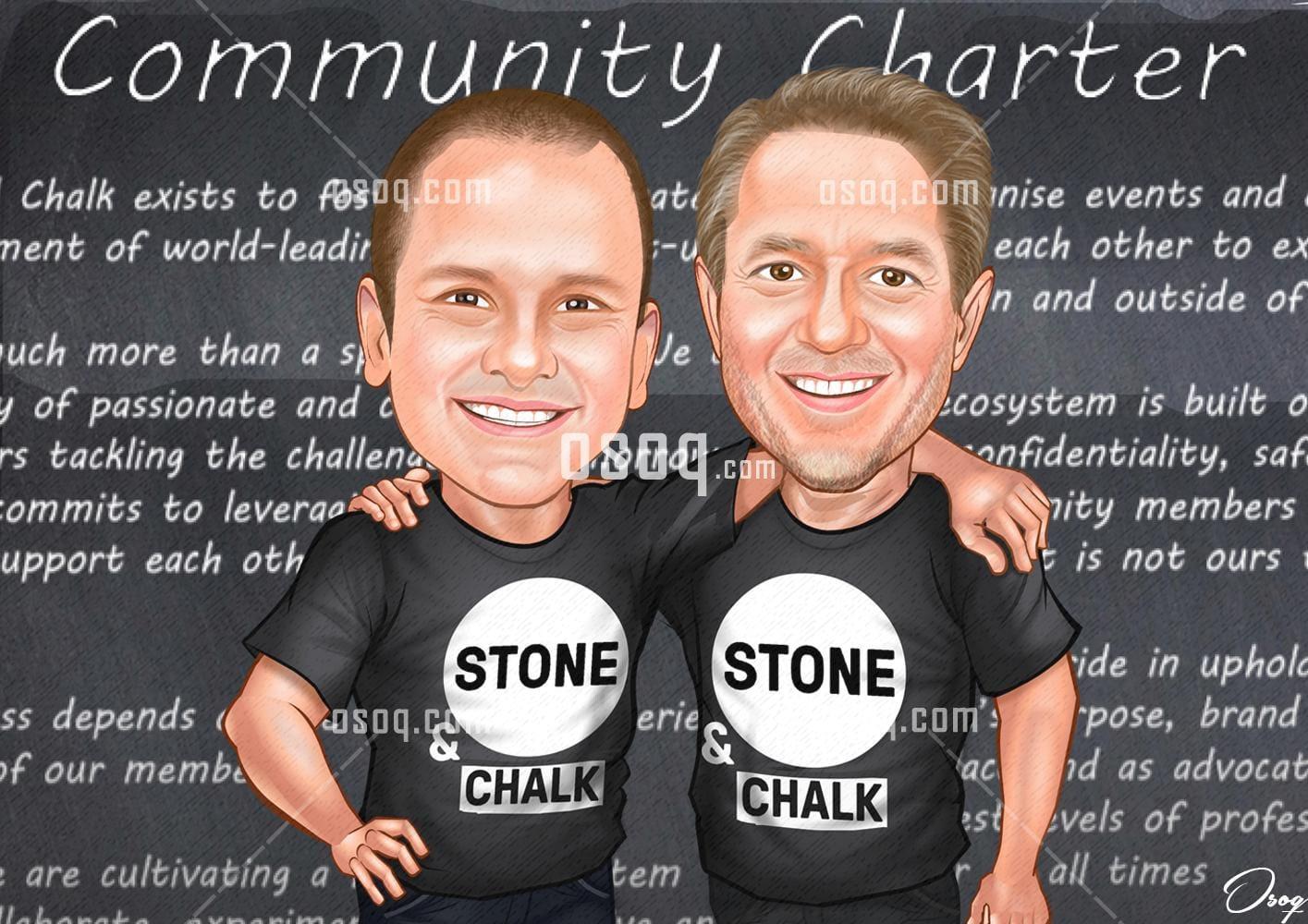 Team logo cartoon caricature 18