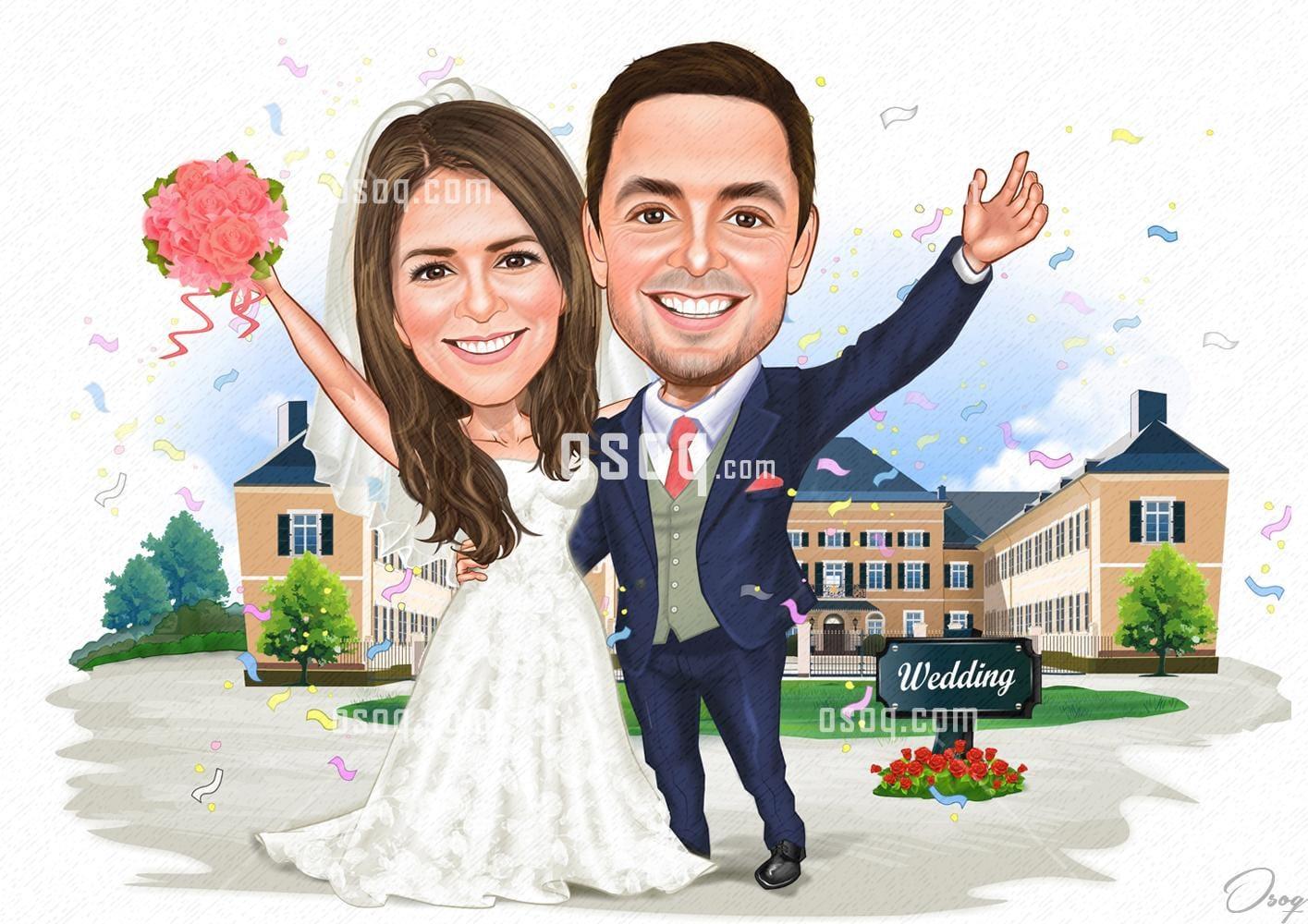 Wedding cartoon caricature 03