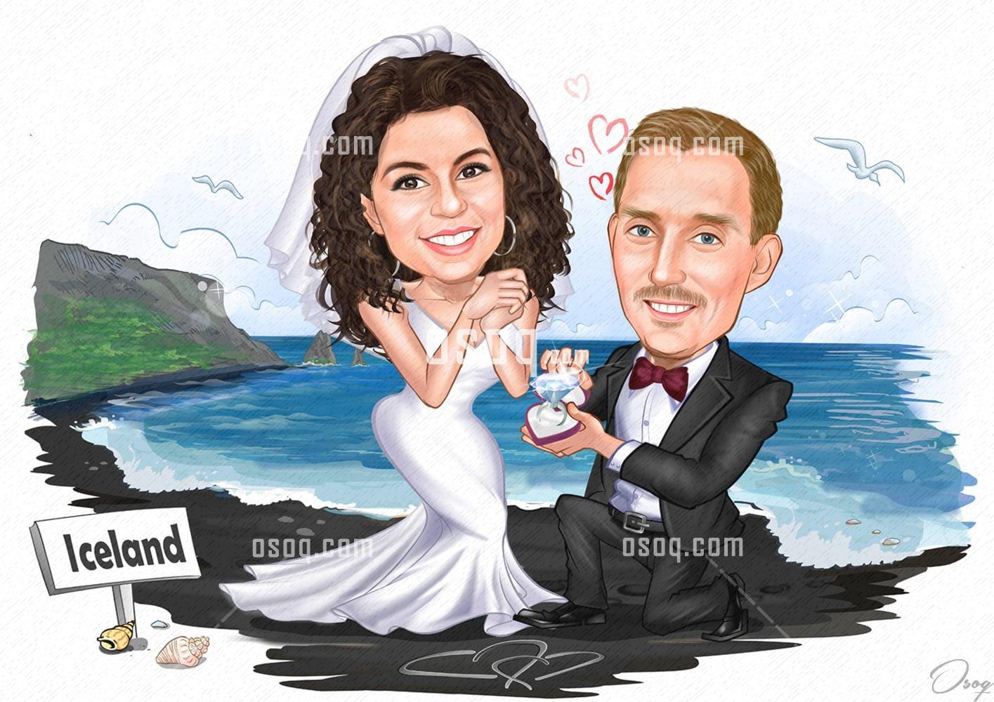Wedding cartoon caricature 05