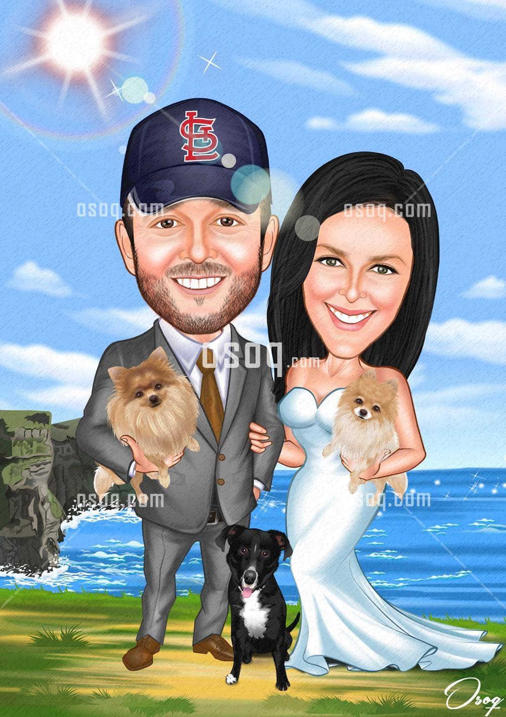 Wedding cartoon caricature 07