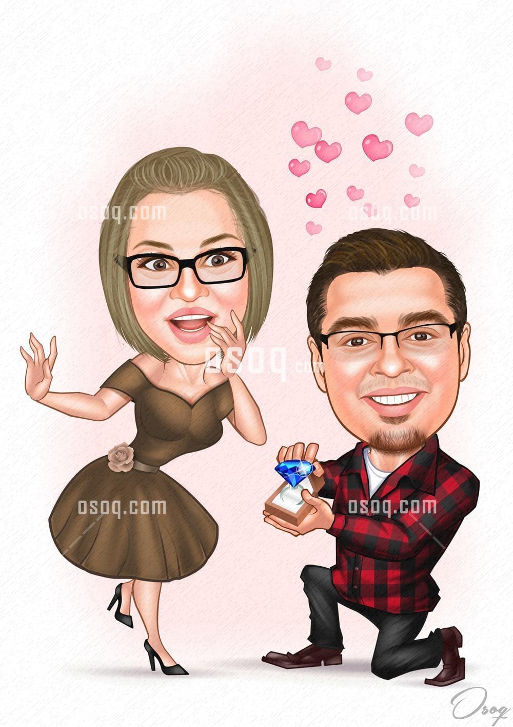 Wedding cartoon caricature 09