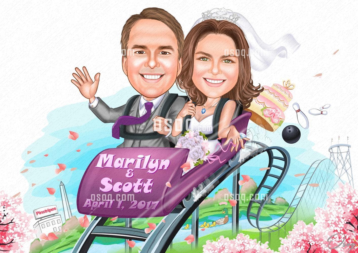 Wedding cartoon caricature 11