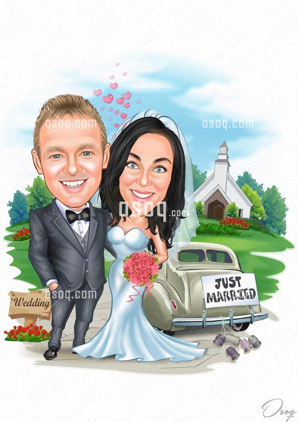 Wedding cartoon caricature 12