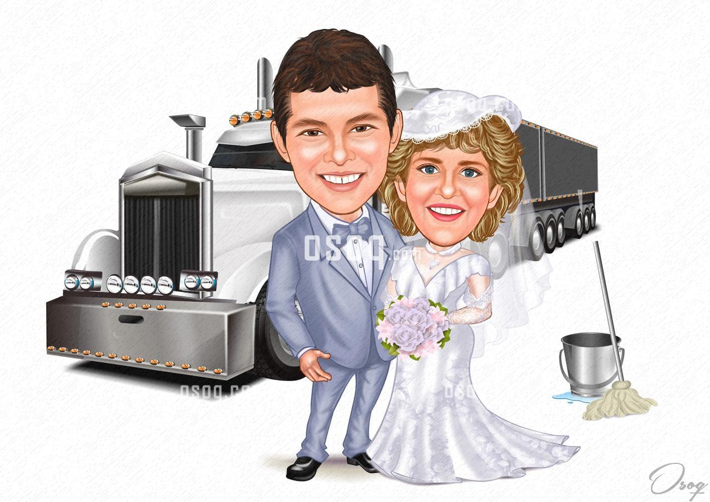 Wedding cartoon caricature 13