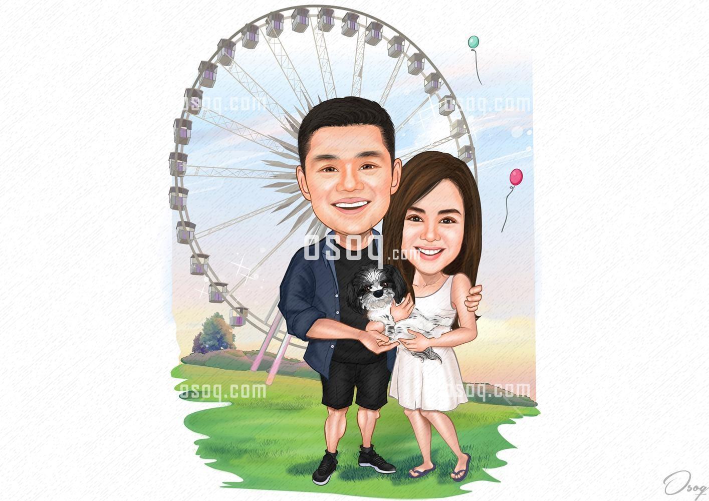 Wedding cartoon caricature 15