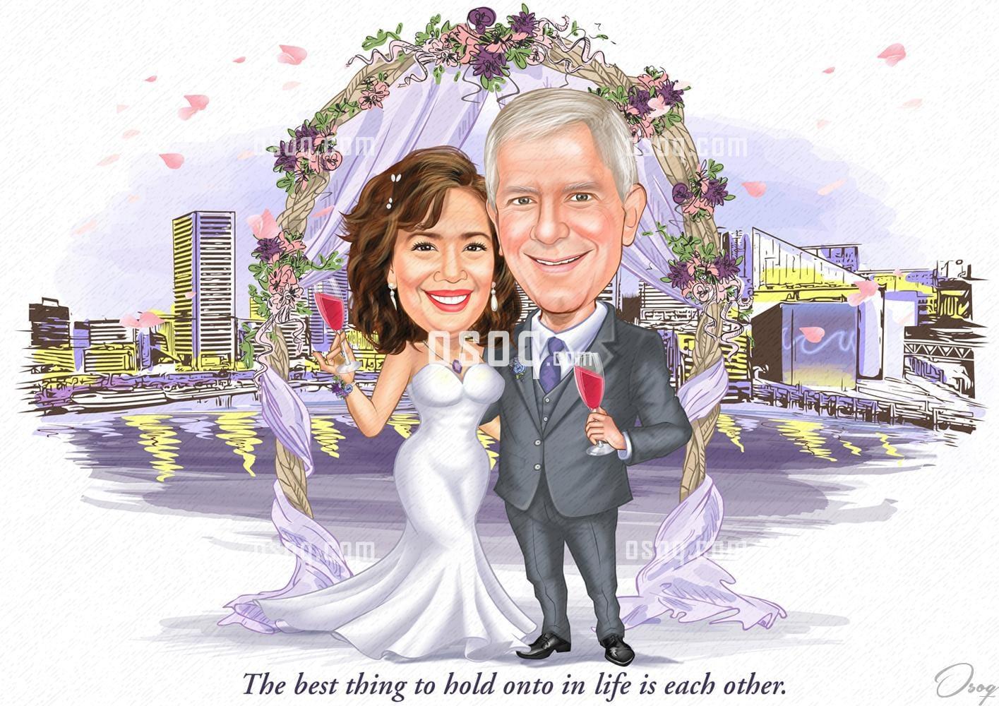 Wedding cartoon caricature 16