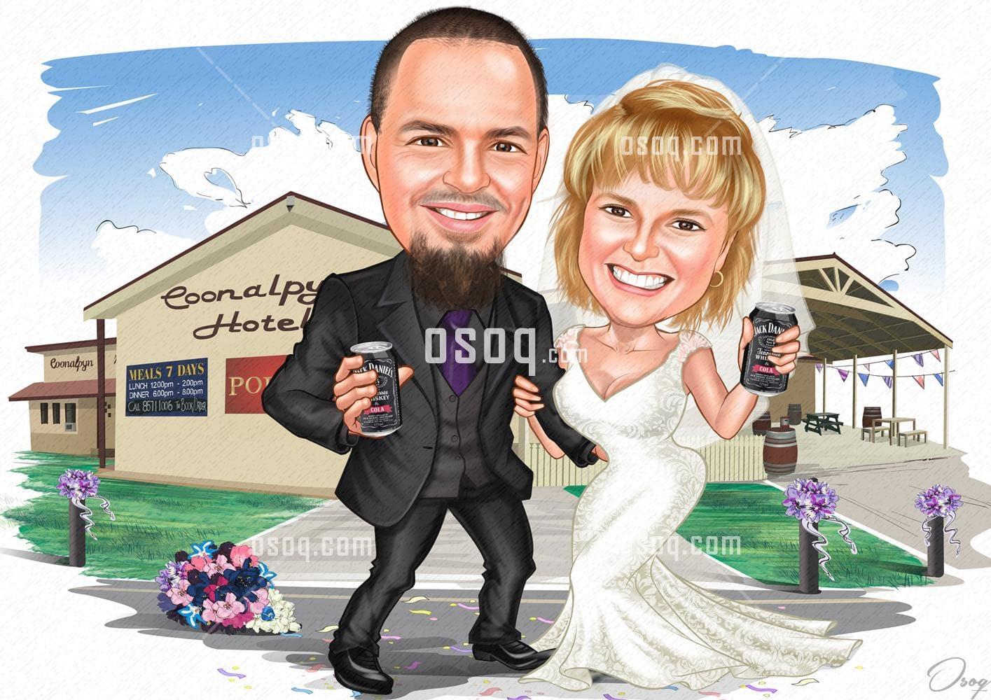 Wedding cartoon caricature 17