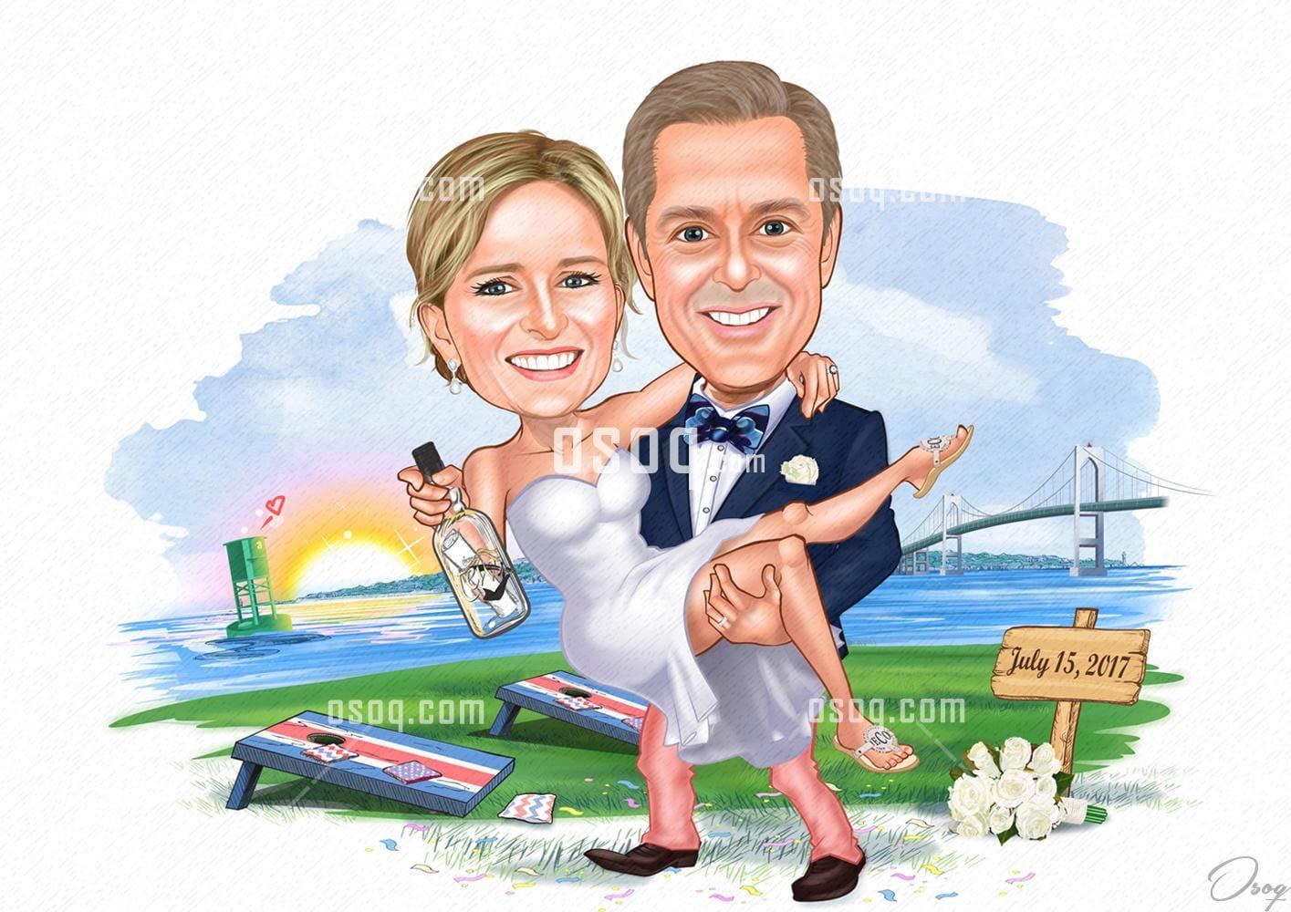 Wedding cartoon caricature 19