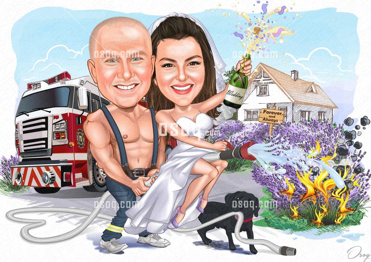 Wedding cartoon caricature 20