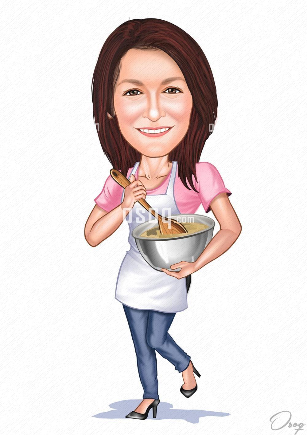 Woman cartoon caricature 01