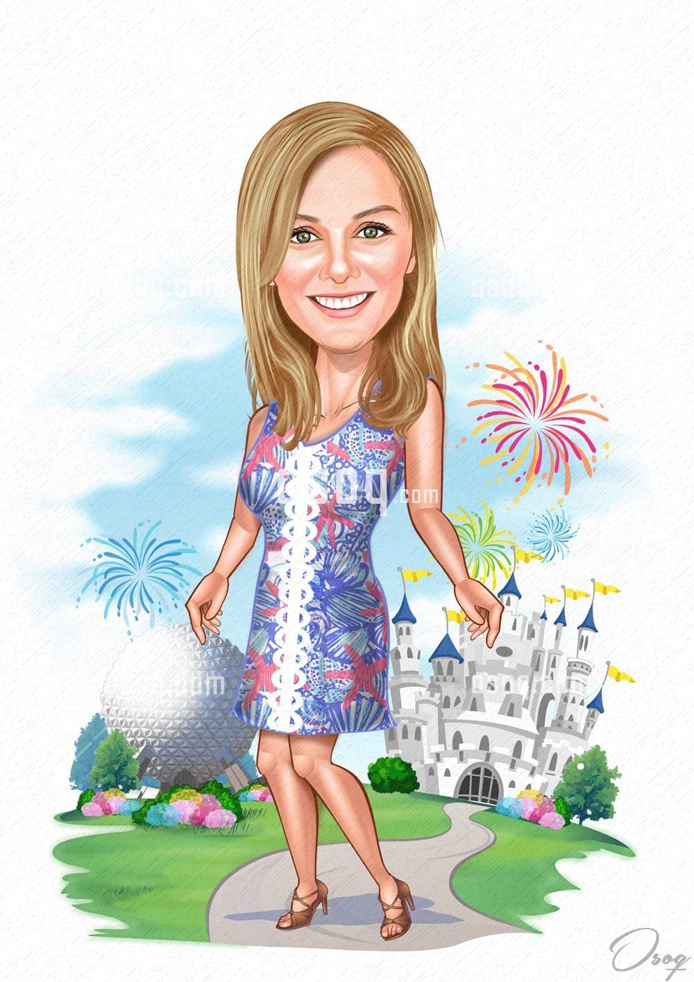 Woman cartoon caricature 03
