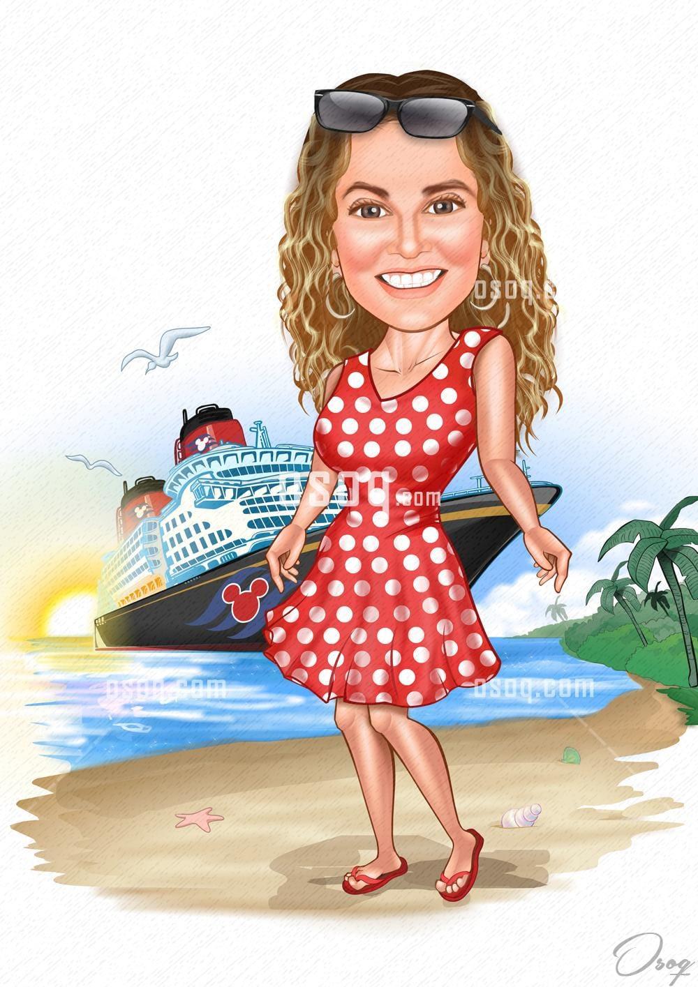 Woman cartoon caricature 04