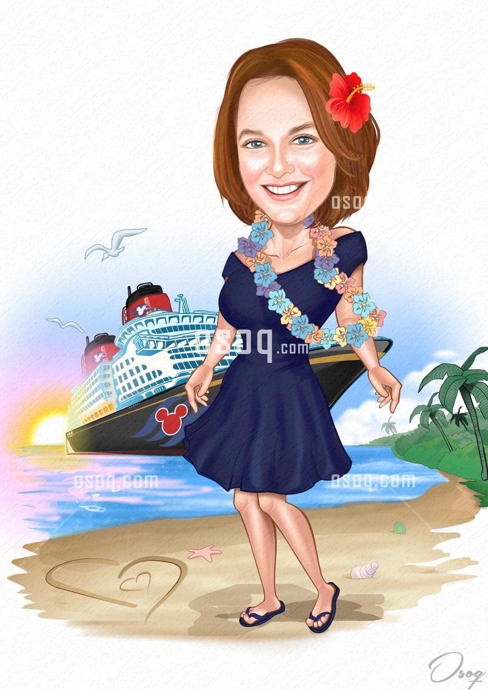 Woman cartoon caricature 06