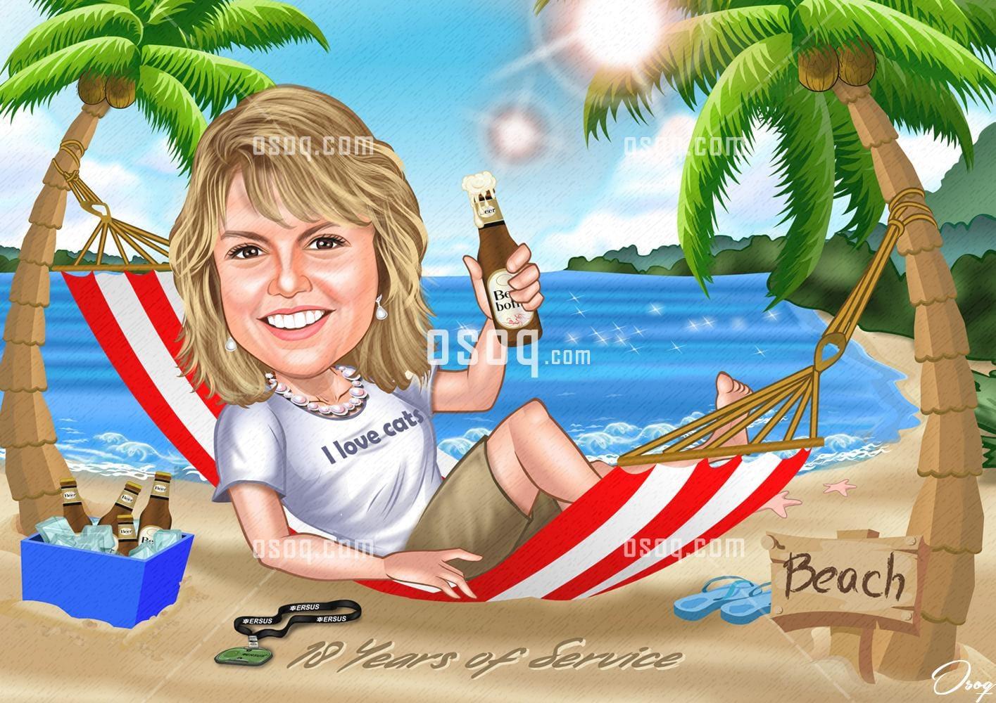 Woman cartoon portrait 01