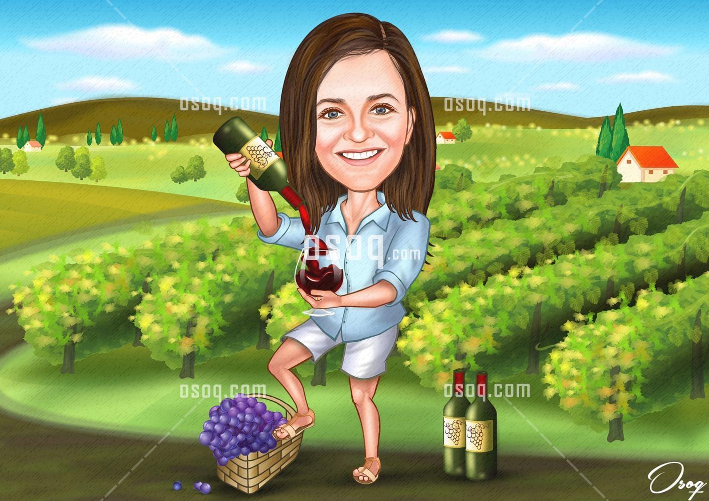 Woman cartoon portrait 03