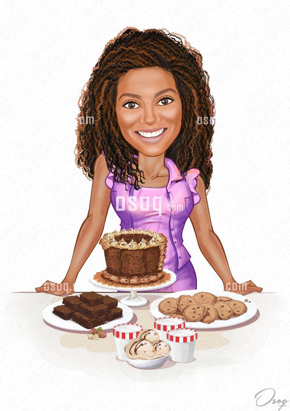 Woman cartoon portrait 04