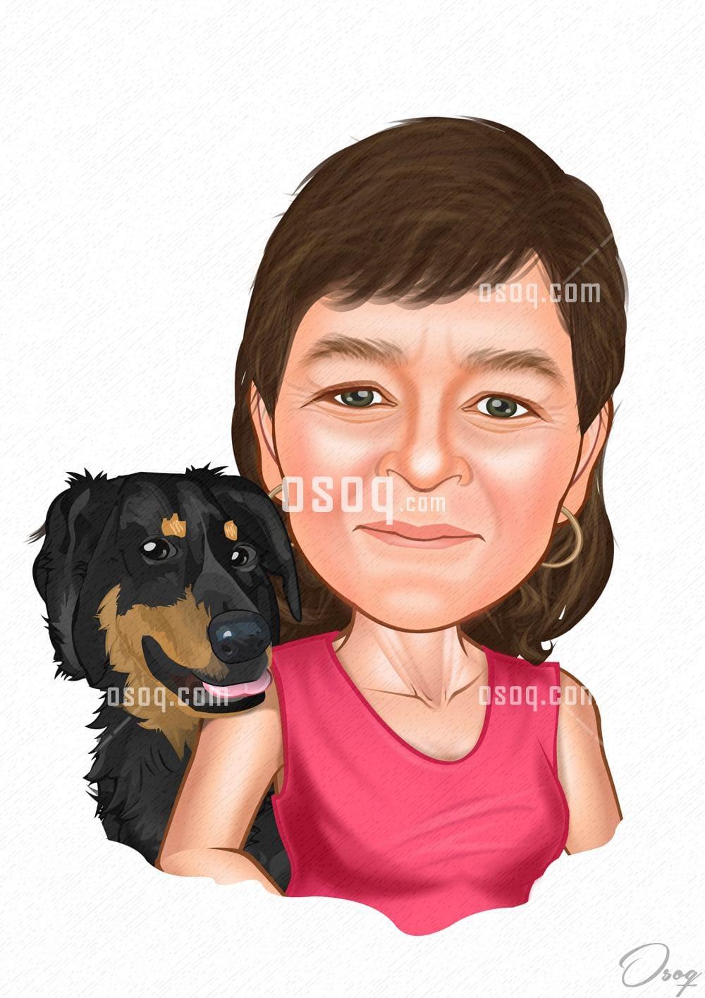 Woman cartoon portrait 06