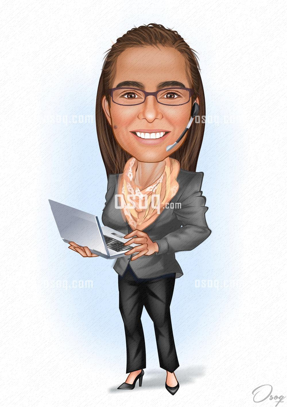 Woman cartoon portrait 07